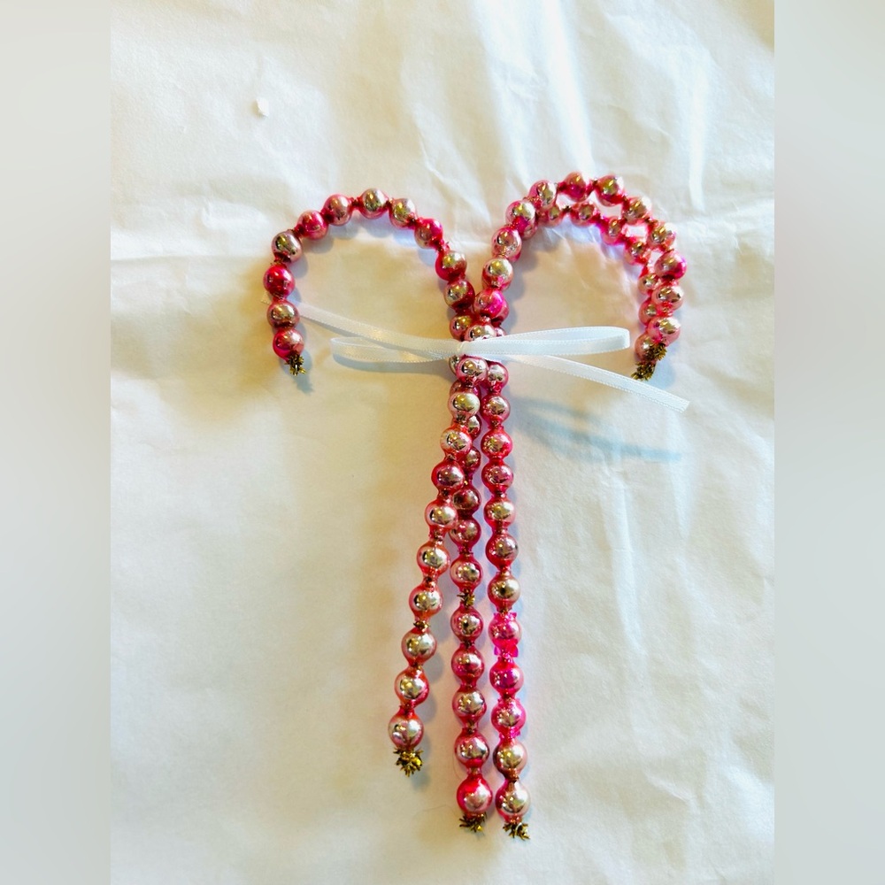 🎄 Vintage repurposed glass garland bead candy cane holiday Christmas ornaments